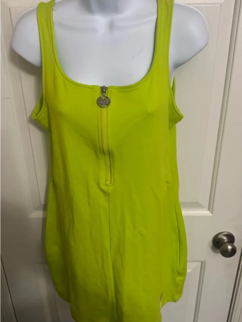 Nike Neon Lime Zip-Front Tank Dress